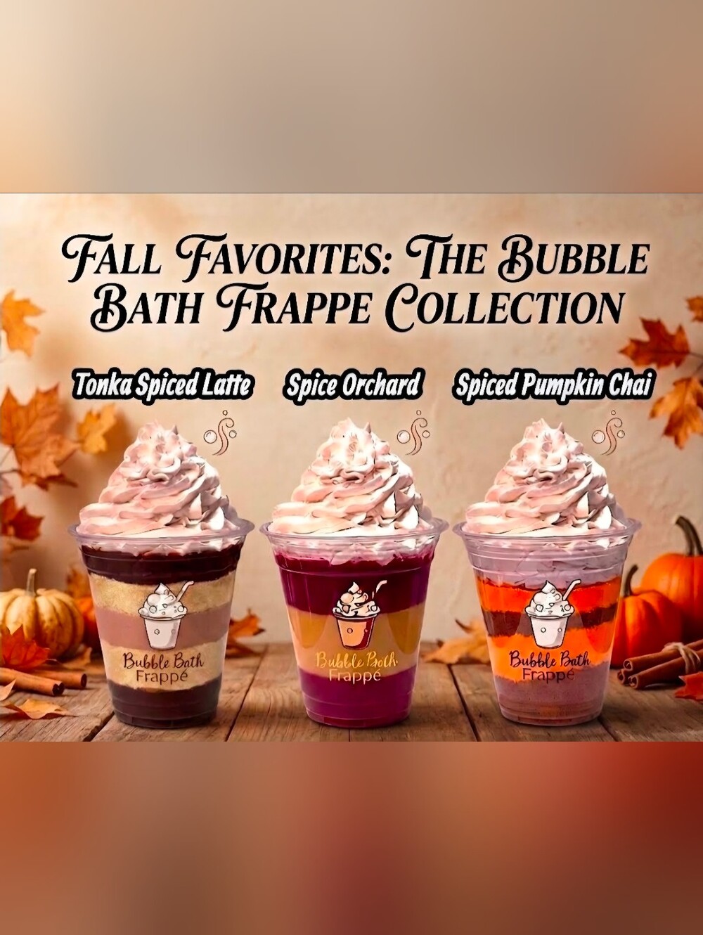 BUY NOW (1)Fall Favorites 2-in-1 Bubble Bath Frappé Collection